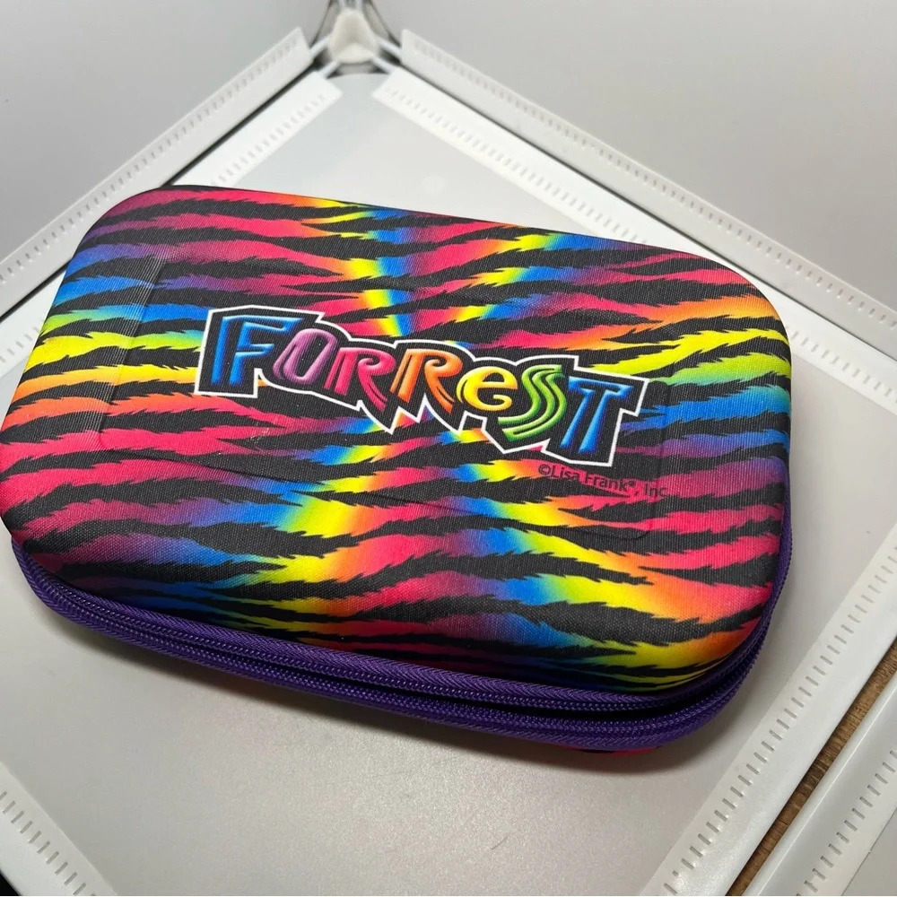 Lisa Frank Molded Forest Zippered Pouch Travel Cosmetic Storage Case Tiger Soft